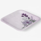 紫と白のフローラの結婚緑 ペーパープレート (傾斜あり)