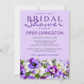 紫と白のフローラブライダルシャワー招待状 招待状 (正面)