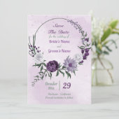 紫と白のフローラリース セーブザデート (スタンド正面)