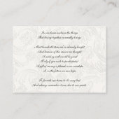 紫と白のフローラ春の結婚式 エンクロージャーカード (裏面)