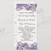紫と白のフローラ春の結婚式 プログラム (正面/裏面)