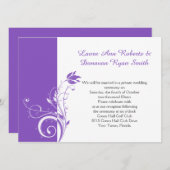 紫と白のフローラ渦巻き披露宴のみ 招待状 (正面/裏面)