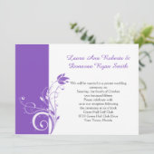 紫と白のフローラ渦巻き披露宴のみ 招待状 (スタンド正面)