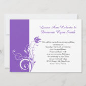 紫と白のフローラ渦巻き披露宴のみ 招待状 (正面)