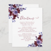 紫と白のフローラ結婚のエンクロージャカード エンクロージャーカード (正面/裏面)