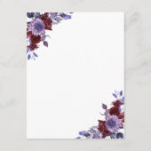 紫と白のフローラ結婚のエンクロージャカード エンクロージャーカード (裏面)