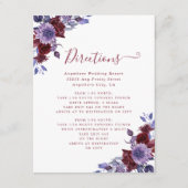 紫と白のフローラ結婚のエンクロージャカード エンクロージャーカード (正面)