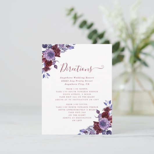 紫と白のフローラ結婚のエンクロージャカード エンクロージャーカード (スタンド正面)