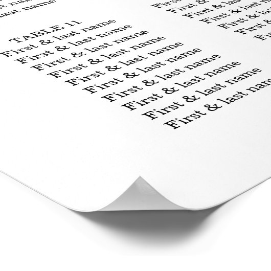 紫と白のフローラ結婚の座席表 ポスター (角)