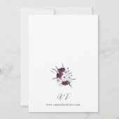 紫と白のフローラ結婚のV2 招待状 (裏面)