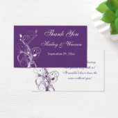 紫と白のフローラ結婚式の引き出物ラベル (デスク)