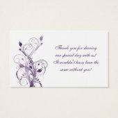 紫と白のフローラ結婚式の引き出物ラベル (裏面)