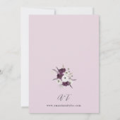 紫と白のフローラ結婚- Lavender V2 招待状 (裏面)