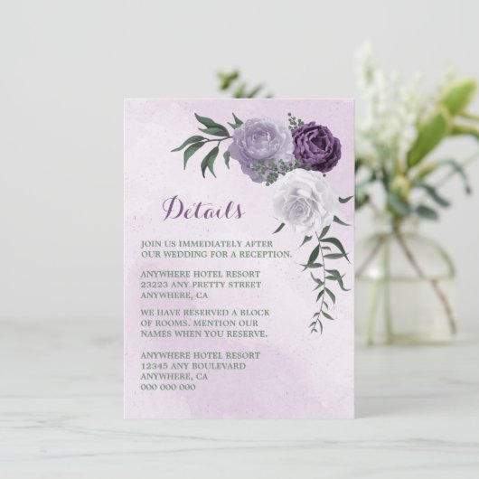 紫と白のフローラ緑の詳細 エンクロージャーカード (スタンド正面)