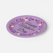 紫と白のフローラ葉と母の日 ペーパープレート (アングル)