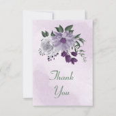 紫と白のフローラ サンキューカード (正面)