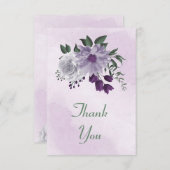 紫と白のフローラ サンキューカード (正面/裏面)