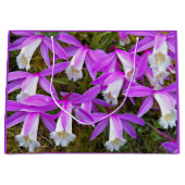 紫と白のプレヨネランのフローラ ラージペーパーバッグ (正面)