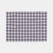 紫と白のプレードアレキサンダー・オブ・メストリータータンチェック フリースブランケット (正面(横))