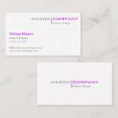 紫と白のミニマル名刺 名刺 (正面/裏面)