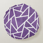 紫と白のモザイク模様 ラウンドクッション (裏面)