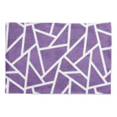 紫と白のモザイク模様 枕カバー (裏面)