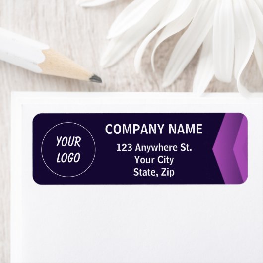 紫と白のモダンプロフェッショナル ラベル (インサイチュ)