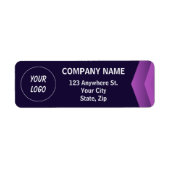 紫と白のモダンプロフェッショナル ラベル (正面)