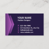 紫と白のモダンプロフェッショナル 名刺 (裏面)
