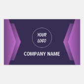 紫と白のモダンプロフェッショナル 長方形シール (正面)