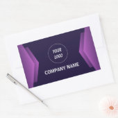 紫と白のモダンプロフェッショナル 長方形シール (封筒)