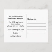 紫と白のモダン結婚式招待状 インビテーションポストカード (裏面)