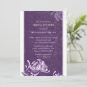 紫と白のユニークフローラブライダルシャワー 招待状 (スタンド正面)