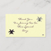 紫と白のユリのシーティングカード プレイスカード (裏面)