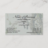 紫と白のライラックと鳥の中国のアンティーク 名刺 (正面)