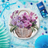 紫と白のラン結婚ス ペーパープレート (パーティー)