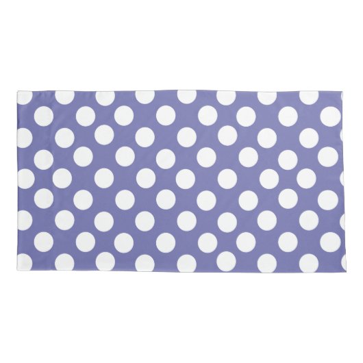 紫と白のレトロ水玉模様 枕カバー (裏面-左)