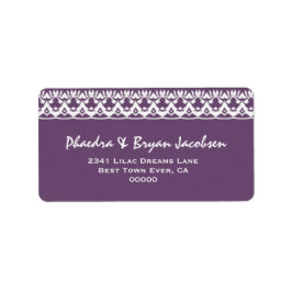 紫と白のレース結婚のG473 ラベル