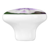 紫と白のヴィオラ セラミックノブ (側面)