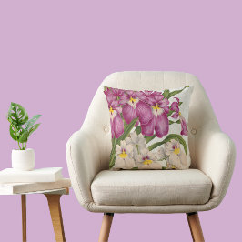 紫と白のヴィンテージランと紫の背中 クッション