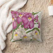 紫と白のヴィンテージランと紫の背中 クッション (ブランケット)