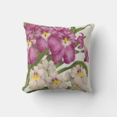 紫と白のヴィンテージランと紫の背中 クッション (正面)