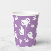 紫と白の不気味幽霊模様ハロウィン 紙コップ (右)