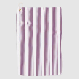 紫と白の五ストライプ色 ゴルフタオル