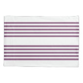 紫と白の五ストライプ色 枕カバー (裏面)