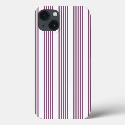 紫と白の五ストライプ色 Case-Mate iPhoneケース (裏面)