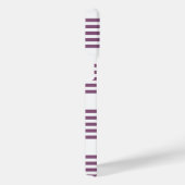 紫と白の五ストライプ色 iPhoneケース (右側面)