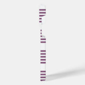 紫と白の五ストライプ色 iPhoneケース (左側面)