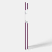 紫と白の五ストライプ色 iPhoneケース (左側面)