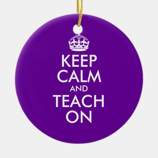 紫と白の保静かなオン教えオン セラミックオーナメント (正面)